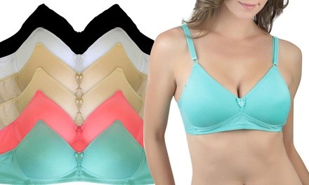 Women's Wire-Free Padded Bras (6-Pack)