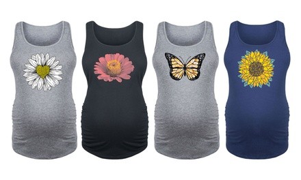 Women's Flowers and Butterfly Maternity Tanks