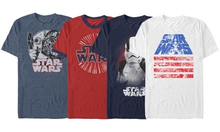 Licensed Star Wars Men's Americana Tee. Extended Sizes Available.