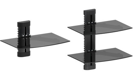 Single or Dual Glass AV Component Wall Shelf