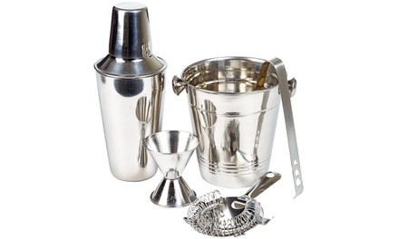 Stainless Steel Bar Set for Classic Cocktails (5-Piece)