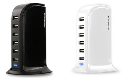 Xtreme Cables Multi-Port 6 USB Desktop Charge Tower (1- or 2-Pack)