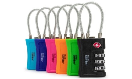 Miami CarryOn TSA -Approved Luggage Lock (1-, 2-, 3-, or 4-Pack)