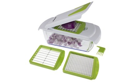 Freshware 4-in-1 Onion, Vegetable, Fruit, and Cheese Chopper with Lid