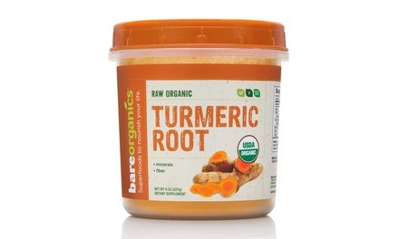 BareOrganics Raw Organic Turmeric Root Powder (8 Oz.)