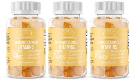 SweetHeartBeauty Turmeric and Ginger Dietary-Supplement Gummies (1-, 2-, or 3-Pack)