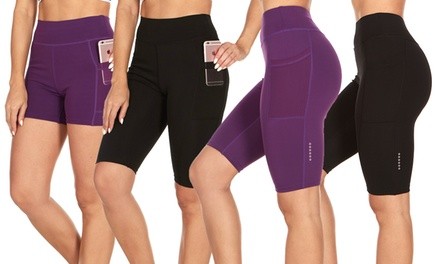 Traqs by RAG Women's Active Phone Pocket Shorts in Short and Biker Length. Plus Size Available.