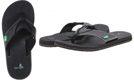 Sanuk Men's Flip Flops with Yoga Mat Footbed