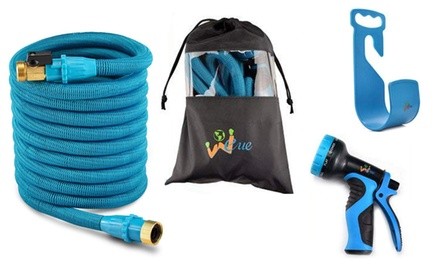 Premium Expanding Garden Hose with Nozzle, Storage Hook and Bag