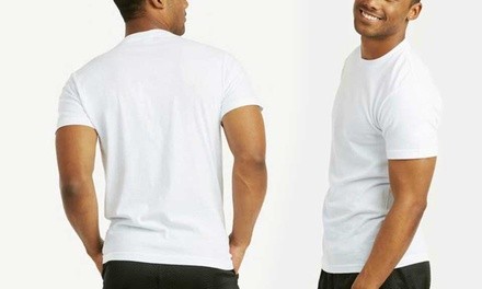 Spak Men's White Cotton Crew Undershirts (3-Pack)