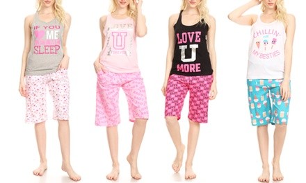 Women's Tank Tee and Bermuda Short Pajama Set (2-Piece)