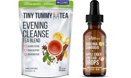 Apple Cider Vinegar with Garcinia Weight Loss Drops and Tiny Tummy Tea