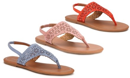 Olivia Miller Laser Cut Women's Sandals