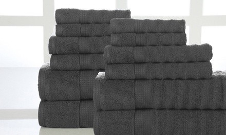 Zero-Twist 100% Cotton Towel Set (6 or 12-Piece)