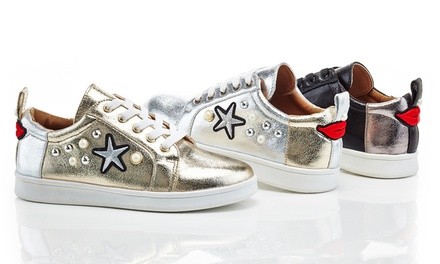 Lady Godiva Serena Pearl Embellished Women's Sneakers 