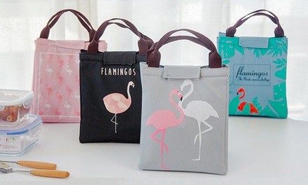 Flamingo-Themed Insulated Lunch Bag