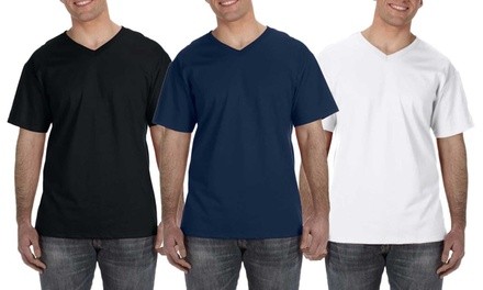 Fruit of the Loom Men's 100% Cotton V-Neck Tee (3-Pack)