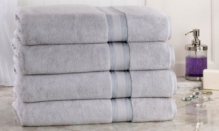 New Super Absorb 100% Zero Twist Oversized Bath Towels or Sheets (4-Pack)