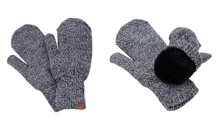 D&Y Women's Soft Cozy and Warm Fuzzy Lining Two Tone Mittens