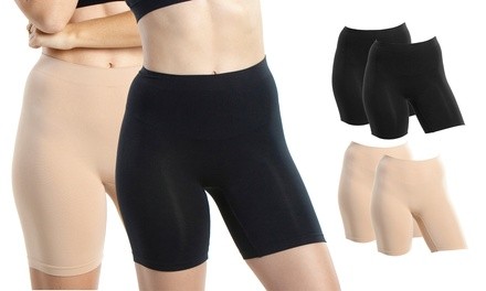 Women's Seamless Cotton/Spandex Slip Shorts (4-Pack)
