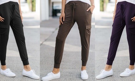 Women's Stretchy Cargo Drawstring Pants