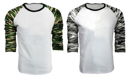 Rock and Luxe Apparel Men's Camo Raglan Long-Sleeve Shirt