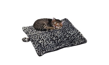 Self-Warming Thermal Leopard Print Pet Bed