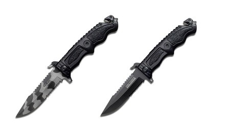 Tac Force Assisted Opening Stainless Steel Double Serrated Rescue Knife