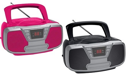 Riptunes CD Player and Portable Bluetooth Boombox with Radio AM/FM