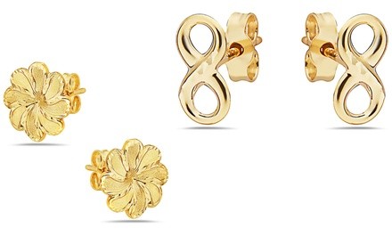 14K Gold Novelty Stud Earrings by Moricci