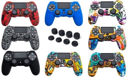 Anti-Slip Silicone Protector Cover Case for Sony PS4 Controller (1- or 2-Pack)