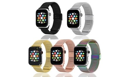 Tech Elements Stainless Steel Band with Clasp for Apple Watch Series 1, 2, 3, and 4