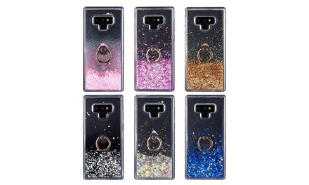 Samsung Galaxy Note 9 Waterfall Ring Liquid Sparkling Quicksand Case