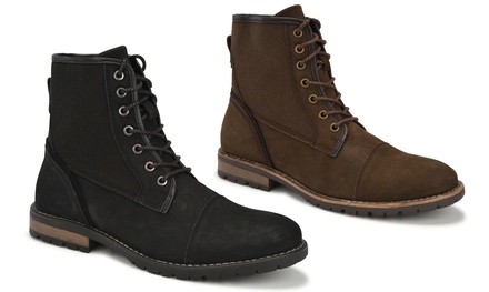 Jachs Men's Dylan Leather and Canvas Boots