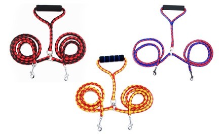 Dual No Tangle Dog Leash with Soft Padded Handle for Two Dogs