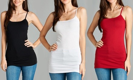 Women's Long Cami with Adjustable Straps