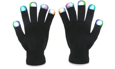 Finger Light Flashing LED Gloves with 6 Modes (1- or 2-Pair)
