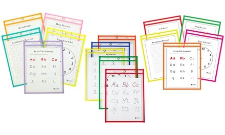 Reusable Dry Erase Pockets (25-Pack) for Classrooms and Homeschooling