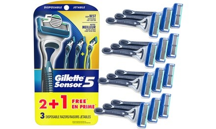 Gillette Sensor5 Men's Disposable Razors (12-Pack)