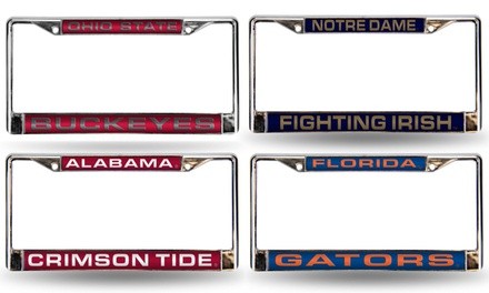 Rico Industries NCAA Laser-Cut Chrome License Plate Frame