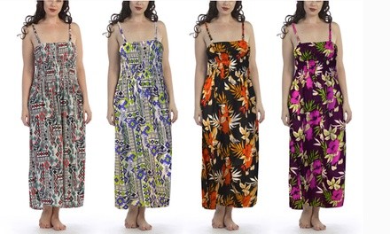 Women's Maxi Dress with Removable Straps. Plus Sizes Available.