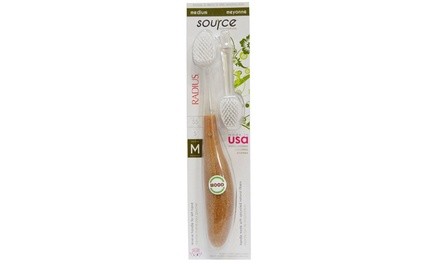 Radius Source Medium-Bristle Toothbrush with or without Toothpaste (1- or 3-Pack)