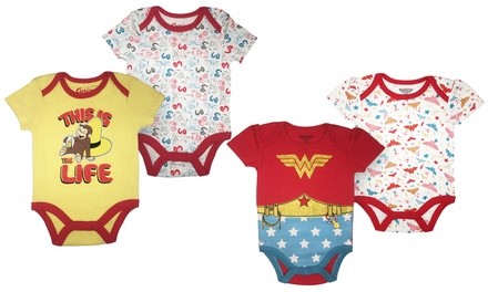 Girls' Wonder Woman, Hello Kitty, Tweety Bird Bodysuits (2-Pack)
