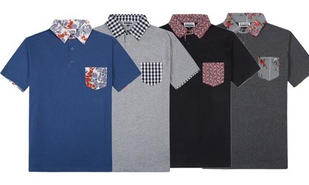 Mixed Media Men's Short Sleeve Polo. Extended Sizes Available. 