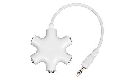 3.5mm Earphone Headphone Audio Splitter Music Mixer with Five Ports (2-Pack)