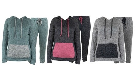 Women's Lightweight Color-Block Hoodie and Pants Set