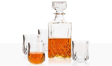 Glass Whiskey Decanter Set (5-Piece)