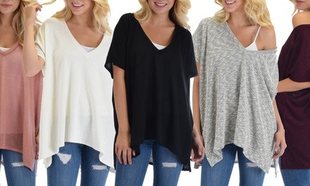 Lyss Loo See Ya Soon Women's Wide-Neck Knit Top. Plus Sizes Available.