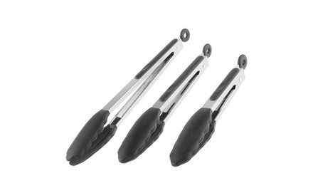 Classic Cuisine Stainless Steel Kitchen Tongs Set (3-Piece)