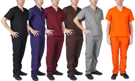 M&M Scrubs Men's Medical Top and Pants Set